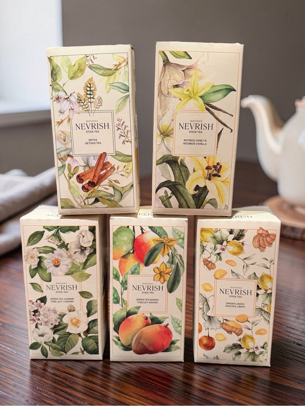 Nevrish NWT Qty 5 Boxed Assorted Stick Teas